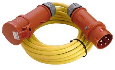 AS Schwabe 60706 Stroom Verlengkabel 32 A Geel 25.00 m N07V3V3-F 5G 4 mm² Met fasewisselaar