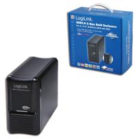 Aluminium USB 3.0 harde schijf behuizing met RAID-functie van LogiLink voor het aansluiten van maximaal twee harde schijven - thumbnail