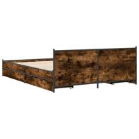 Bedframe met lades bewerkt hout gerookt eikenkleurig 135x190 cm - thumbnail