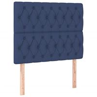 Boxspring met matras stof blauw 100x200 cm - thumbnail