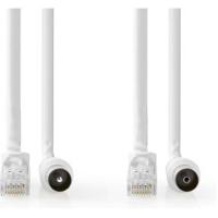 Nedis CSGL4500WT50 Coax- En Cat6-combikabel Iec (coax) Male / Rj45 Male Iec (coax) Female / Rj45 Male Vernikkeld Rg58 75 Ohm Dubbel Afgeschermd 5.00 M Rond Pvc Wit Label - thumbnail