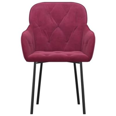 Eetkamerstoelen 2 st fluweel wijnrood
