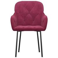 Eetkamerstoelen 2 st fluweel wijnrood - thumbnail
