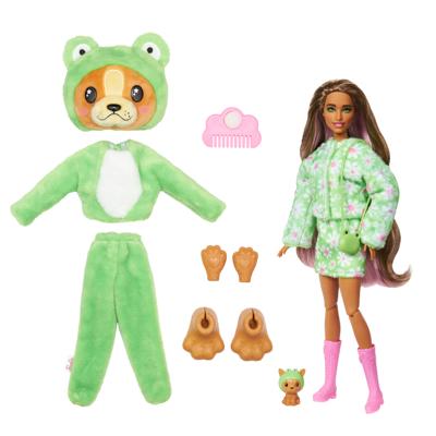 Barbie Cutie Reveal hond in kikkerkostuum