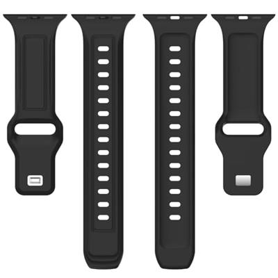 By Qubix - Square siliconen band - Paars - Compatible met Apple Watch 44mm / 45mm / 46mm / 49mm - Compatible Apple watch bandjes