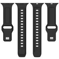 By Qubix - Square siliconen band - Oranje - Compatible met Apple Watch 44mm / 45mm / 46mm / 49mm - Compatible Apple watch bandjes - thumbnail