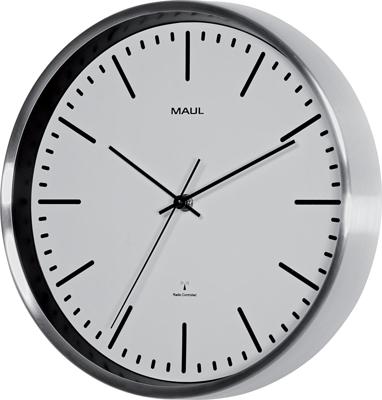 Wandklok maul fly rc 305x45mm alu wt batterij