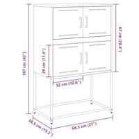 Dressoir 68,5x38,5x107 cm staal olijfgroen - thumbnail