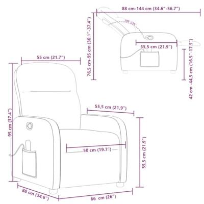 Massagestoel verstelbaar stof donkergrijs