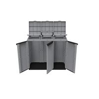 Recycling prullenbak Ecoline Zwart/Gris 3 deuren (102 x 39 x 88,7 cm) - thumbnail