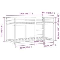 Stapelbed massief grenenhout wasbruin 75x190 cm - thumbnail