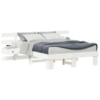 Bedframe met lade Wit Massief grenenhout en massief grenenhout - thumbnail