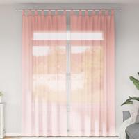 Gordijnen voile met lussen 2 st 140x260 cm roze - thumbnail