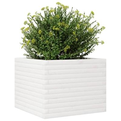 VidaXL Plantenbak 60x60x45,5 cm massief grenenhout wit VidaXL Plantenbak 60x60x45,5 cm massief grenenhout wit