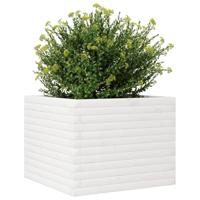 VidaXL Plantenbak 60x60x45,5 cm massief grenenhout wit - thumbnail