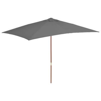 Parasol met houten paal 200x300 cm antraciet