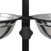 VidaXL Verstelbare dubbele honden / katten voederbak (2 x 4,1l rvs bakken) - thumbnail