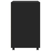 Rolkast 60x48x81 cm bewerkt hout zwart - thumbnail