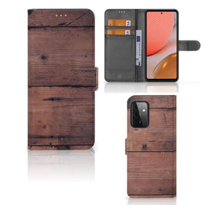 Samsung Galaxy A72 | Book Style Case | Old Wood | Portemonnee hoesje Samsung Galaxy A72 | Book Style Case | Old Wood | Portemonnee hoesje