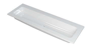 INK Faktor Wastafel Polystone Centraal Zonder Kraangat - 1400x450x15 mm - Glans Wit