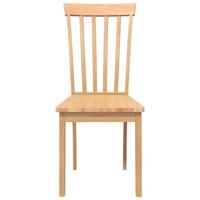 Eetkamerstoelen 2 st massief hout naturel rubber - thumbnail