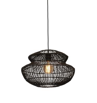 GOOD&MOJO Hanglamp 'Zanzibar' Rotan, 40cm, kleur Zwart GOOD&MOJO Hanglamp 'Zanzibar' Rotan, 40cm, kleur Zwart