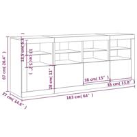 Dressoir met LED-verlichting 163x37x67 cm grijs sonoma eiken - thumbnail