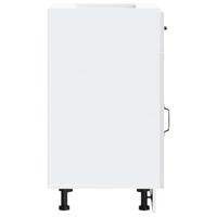 Keuken onderkast Kalmar bewerkt hout hoogglans wit - thumbnail