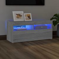 Tv-meubel met LED-verlichting 90x35x40 cm grijs sonoma eiken - thumbnail
