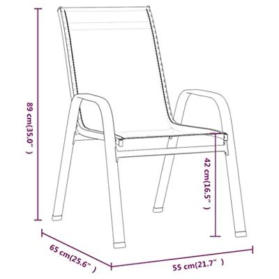 Tuinstoelen stapelbaar 6 st textileen stof zwart