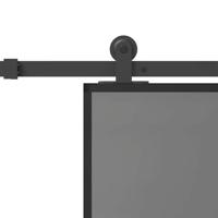 Schuifdeur met beslag 76x205 cm gehard glas en aluminium - thumbnail