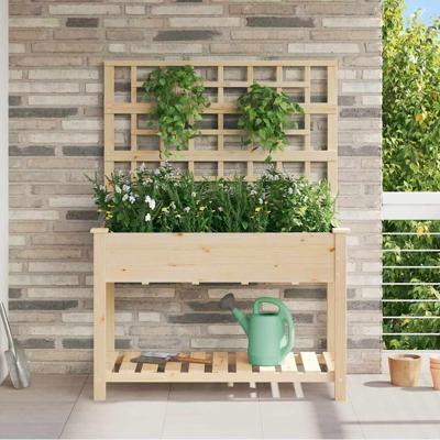 Tuin Bloempot Beige 115 x 60,5 x 153 cm Massief Vurenhout