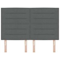 LED Hoofdbord met LED-striplichten Donkergrijs 144 cm Polyester - thumbnail