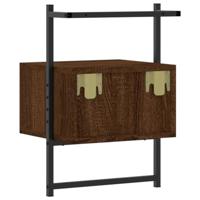Nachtkastje wandgemonteerd 35x30x51 cm hout bruineikenkleurig - thumbnail