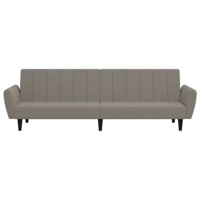 Slaapbank 2-zits fluweel lichtgrijs