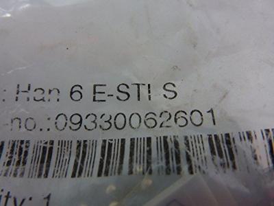 HARTING 09330062601 Pin-inzetstuk Han® E 6 + PE Schroeven 1 stuk(s) Piece