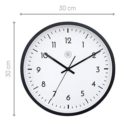 Wandklok 30 cm - Geruisloos - Kunststof - "Easy Big"