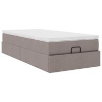 Ottoman bed met matras 160x200cm stof taupe - thumbnail