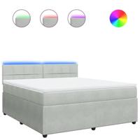Boxspring met matras fluweel lichtgrijs 180x200 cm - thumbnail