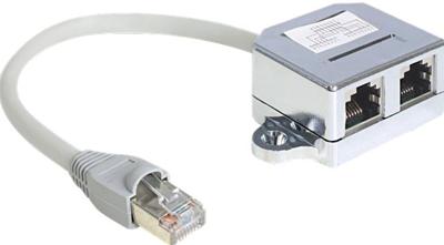Delock 65441 RJ45-poortverdubbelaar 1 RJ45-stekker > 2 RJ45-aansluitingen (1x Ethernet, 1x ISDN)