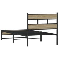 Bedframe zonder matras metaal sonoma eikenkleurig 107x203 cm - thumbnail