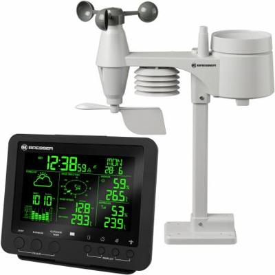 BRESSER 5-in-1 Professional Weather Center met 256 kleurenweergave (zwart)