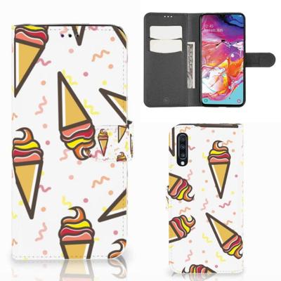 Samsung Galaxy A70 | Book Cover | Icecream | Portemonnee hoesje Samsung Galaxy A70 | Book Cover | Icecream | Portemonnee hoesje