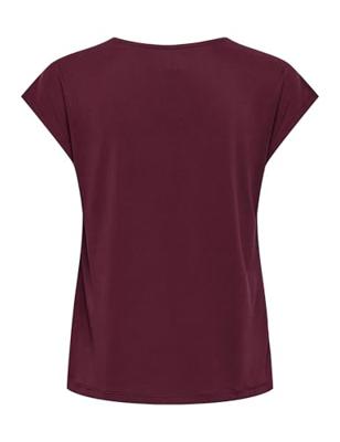 Only Onlfree Life S/s Mod.v-neck Top Jrs Noos T-shirt Korte Mouw Tawny Port