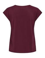 Only Onlfree Life S/s Mod.v-neck Top Jrs Noos T-shirt Korte Mouw Tawny Port - thumbnail