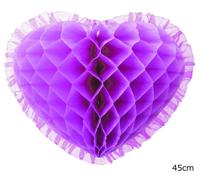 Paars hart hangdecoratie (45cm) - thumbnail