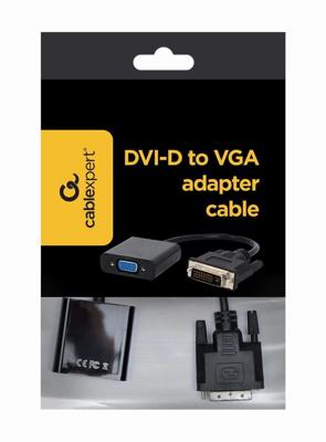 Gembird a-dvid-vgaf-01 0,2 m DVI-D VGA (D-Sub) zwarte videokabeladapter – videokabeladapters (0,2 m, DVI-D, VGA (D-Sub), Mannelijk, Vrouwelijk, Zwart)