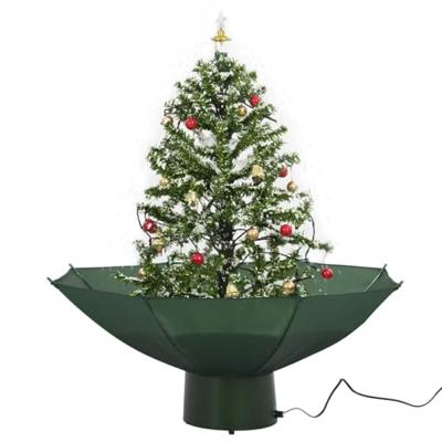 VidaXL Kerstboom sneeuwend met paraplubasis 75 cm groen