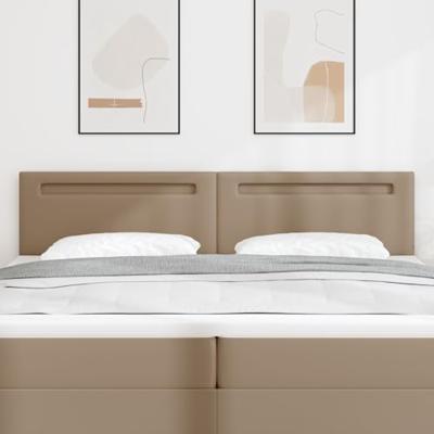 Hoofdbord met LED -striplichten Cappuccino 200 cm PVC
