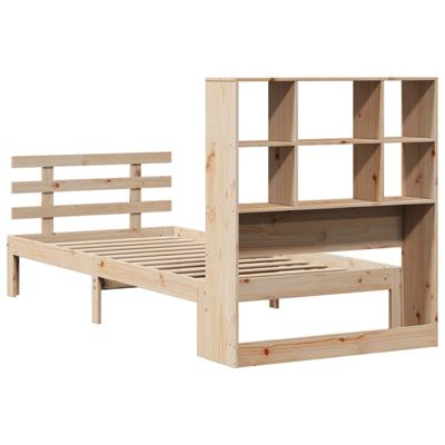 Bed met boekenkast zonder matras massief grenenhout 100x200 cm - thumbnail